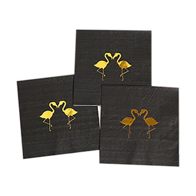 China OEM Gold Foil Printed High Quality Black Towel for sale