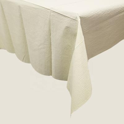 China Customized ivory tablecloth waterproof disposable paper liner party table cover weddings birthday tablecloth for sale