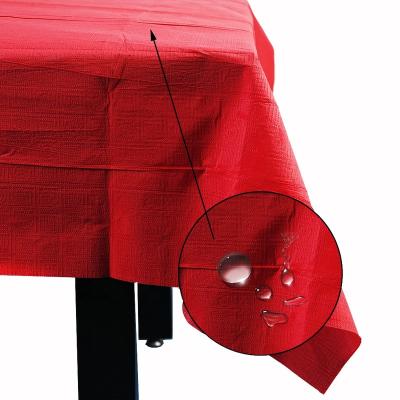 China 120 100 red 137 kitchen tissue paper tablecloth waterproof elliptical rectangle or round tablecloth for banquet for sale