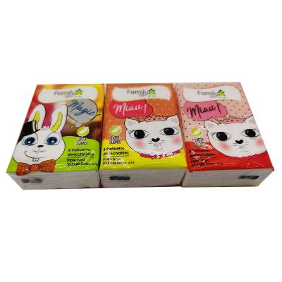 China Pocket Tissue Customize Mini Pocket Facial Tissues Pack 3 Ply Facial Tissue Paper Maker for sale