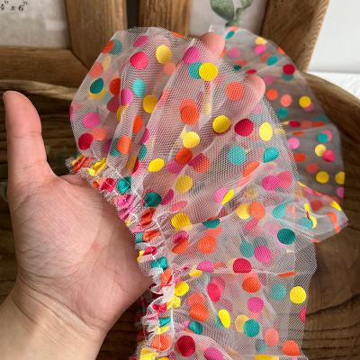 China Diy Small Polka Dots French Lace Trim Lace Small Colorful Handmade French Dots Dressing Accessories Decoration for sale