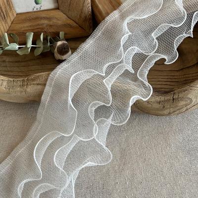 China DIY Handmade Wholesale Decorative Printed Lace Trim Ribbon Scalloped Lace For Clothing for sale