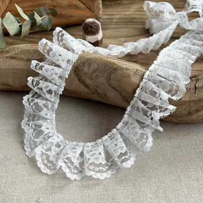 China Handmade Cotton Lace Ribbon Trim Color Embroidered Milk Silk Lace Trim Fabric Ribbon for sale