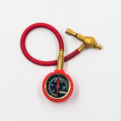 China Quick Dial Brass Car Tire Quick Deflate Air Pressure Gauge Gauge With Quick Deflator Air Chuck for sale