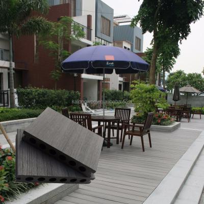 China Contemporary Outdoor Anti-UV Wood Plastic Composite Decking Raw Material Decking Timber Wpc for sale