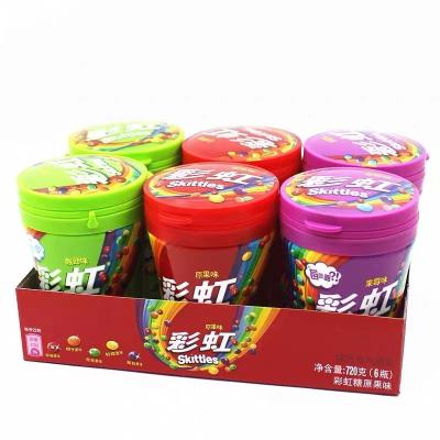 China New Launch Natural Wholesale Hot Selling 120g China Colorful Jelly Bean Candy Skittles Crispy Fondant Candy for sale