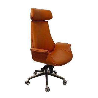 China Foshan Adjustable Modern Luxury Executive Chair Specifications Foshan Sled Base Office Leather High Back Chair (Height) for sale