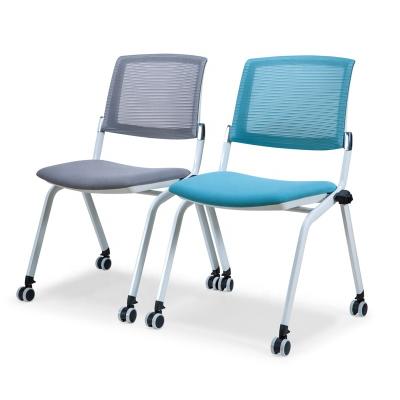 China Foldable Modern Meeting Chair Maker Laptop Write Use Office Training Chair With Plastic Notepad for sale