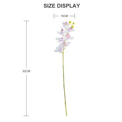 China Decoration Phalaenopsis Artificial Flower Wedding December Single Branch Orchid Flowers Real Touch High Quality Artificial Flower 7 Main Flowers for sale