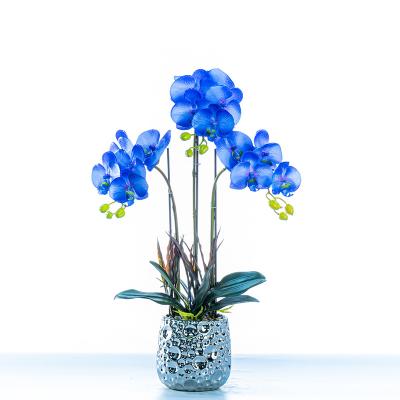 China Decoration Phalaenopsis simulation flower with pot gift decoration open Phalaenopsis 2022 modern minimalist butterfly orchid for sale