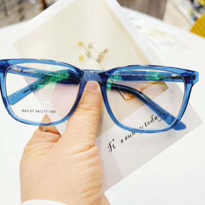 China 2021 Newest Design Acetate Frames Fashion Acetate Glasses Hot Sale Acetate Optical Blue Light Blocking Glasses For Wholesales Stock BAZ-07 for sale