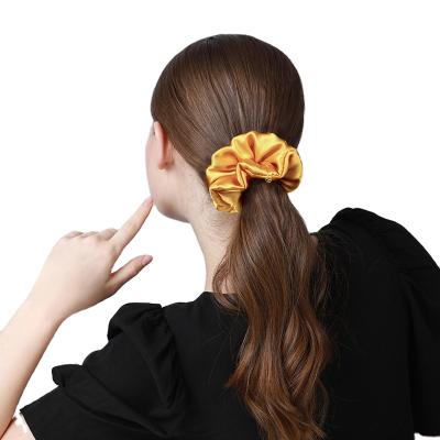 China Fashion 19mm Mulberry Silk Scrunchie Women Multi Color Satin Scrunchies Silk for sale