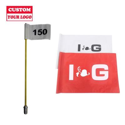 China Barber Shop Very Beautiful Different Colors 36*50cm Club Use Gold Flag Knitted Polyester Golf Flag for sale