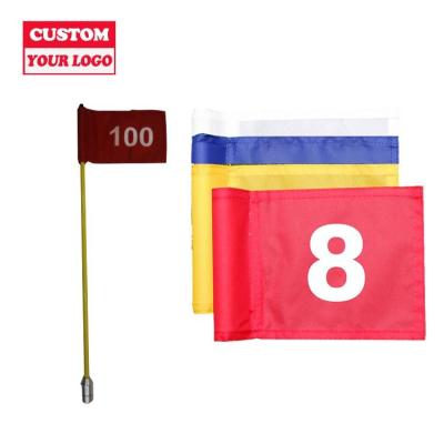 China Barber Shop Cheap Price Low MOQ 36*50cm Club Use Gold Flag Printing Logo Golf Flag for sale