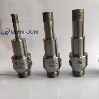 China Glass diamond core drill bits with thread drilling holes for sale