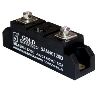 China Genuine Jiangsu Gute GOLD single-phase 120A industrial-grade solid-state relay SAM40120D DC control AC for sale