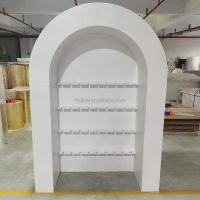 China Easy Assemble New Design 2022 Hot Sale Arch White Acrylic Champagne Display Wall For Wedding Decoration for sale