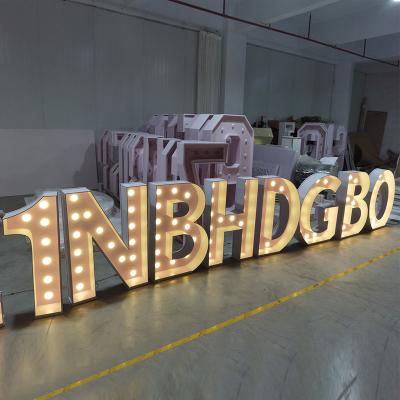 China Saling Unique Romantic Giant 4 Ft Light Up Number 0-9 A To Z Marquee Letter For Event Decoration Prop for sale