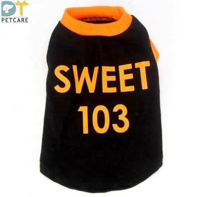 China T-Shirt Letter Sports Pet Stocked Breathable Vest for sale