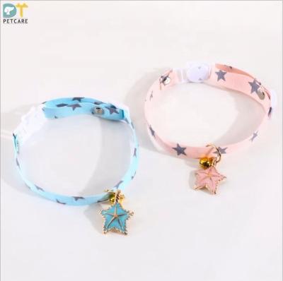 China Custom Cool Stocked Starfish Pet Starfish Collar Safety Bell Adjustable Five-pricked Buckle Collar Accessories for sale