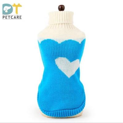 China Wholesale-viable autumn and winter dog clothes valentine lapel strawberry love dog valentine sweater pet clothes for sale