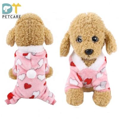 China Sustainable Valentine's Day Dog Clothes Love Pet Clothes Coral Velvet Cat Four Legged Clothes With Free Sample for sale