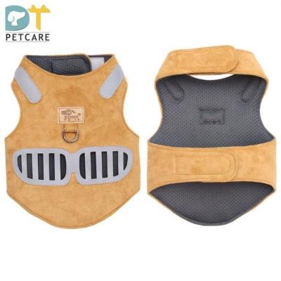 China New Style Pet Chest Harness Stored Pet Supplies Soft Reflective And Breathable Deerskin Velvet Dog Harness for sale