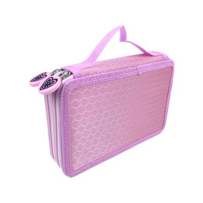 China Stationery Multi-Function Multi-Layer Bag Large Capacity Custom Colored Pencils Filling 35 Holes Pencil Bag for sale