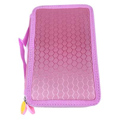 China 35 Slot Colored Penci Case Two-Layer Square Lightweight Professional Pen Bag Sketch Color Lead Color Filled Stationery Bag for sale