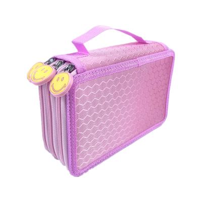 China 48 Function 48 Function Pencil Case Pen Bag Large Capacity Multi Slots Colorful Super Oxford Pocket Stationery Bag Cosmetic Case 3 Layer Bag for sale