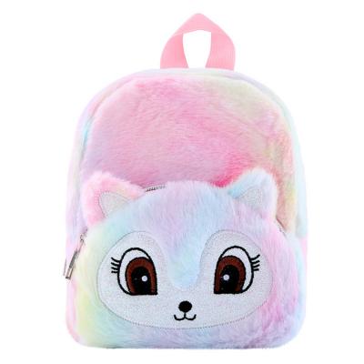 China The Other Unicorn Fox Student Bag Kids Cute Girl School Bag Plush Backpack Color Matching Cartoon Plush Backpack for sale