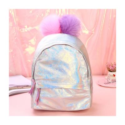 China The Other New Wholesale Hot Selling Custom Made Unicorn Girls Cute Backpack School Bag Cartoon Unicorn School Bag Girl Fashion Hair Ball for sale