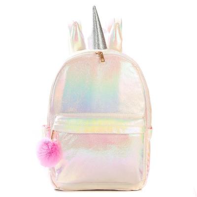 China Other Custom Colorful Plush Unicorn School Bag Fashion Cartoon Plush Ball Glitter Plush Ball Wholesale Custom Colorful Kids Backpack for sale