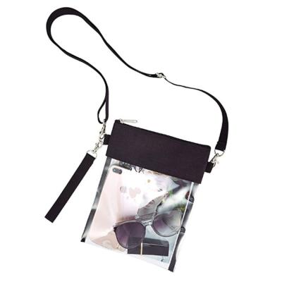 China Portable Clear Cross - Body Purse Bag Stadium Approved Clear Tote Bag With Adjustable Shoulder Strap for sale