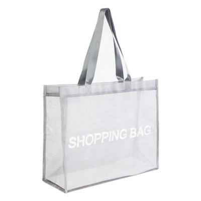 China 2021 High Quality Customized Towel Folding Mesh Beach Bag Nylon 2021 Large Tote Shopping Bag Toys Clothes for sale