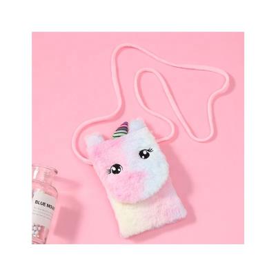 China New Style Unicorn Cartoon Plush Shoulder Bag Kids Soft Plush Invent Purse Little Girl Shoulder Messenger Bag Waman for sale