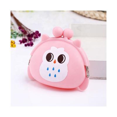 China New Mini Ccoin Purse Owl Buckle Coin Purse Cartoon Cute Anti-theft Silicone Bag Phone Bag Designer Coin Purse for sale