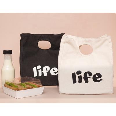 China Who respects the environment. Durable.insulated simple design portable wholesale OEM food eco-friendly insulated bag customized durable cotton lunch cooler bag canvas lunch bag for sale