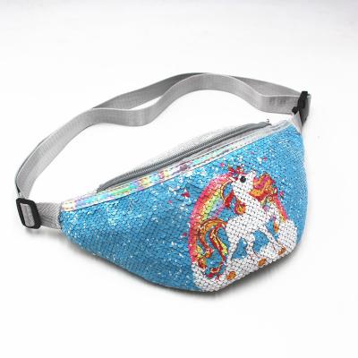 China Unicorn Sports Fanny Pack Mermaid Makeup Waist Bag Student Cartoon Sequins Water Proof For Kid Girl Woman Shoulder Bag Increasing Bag for sale