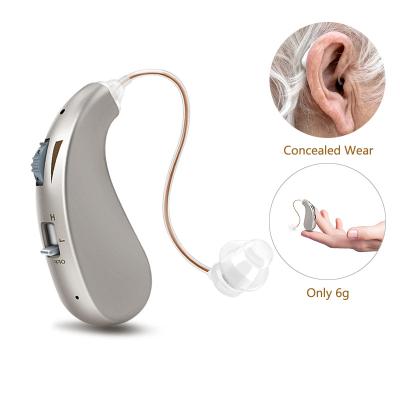 China Voice Processing Digital Rechargeable BTE Hearing Aid Invisible Receiver Noise Reduction Deaf Aids Factory Price for sale