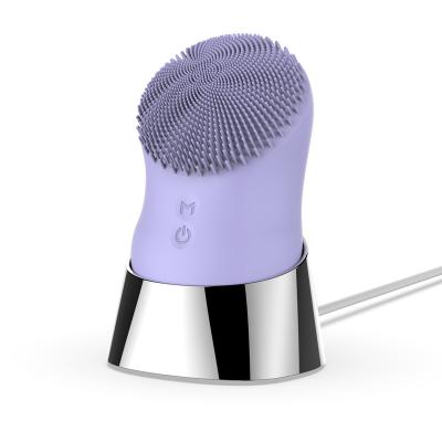 China DEEP CLEANING Electric Silicone Cleansing Vibrating Facial Massage Detergent Brush for sale