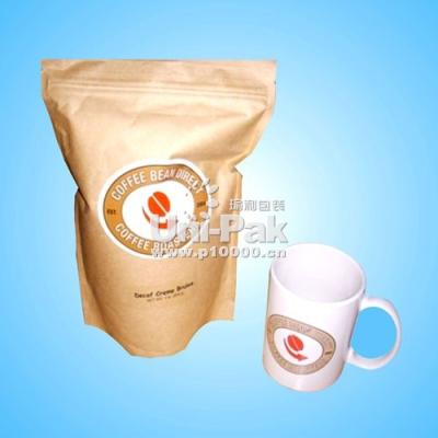 China Degassing Valve Zip Lock Kraft Paper Tea Packaging Bags With Free Sample for sale