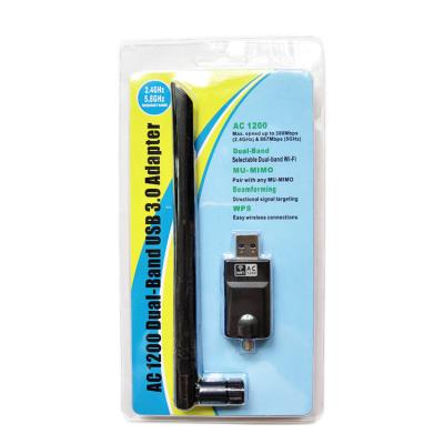 China wifi usb adapter ac 1200m computer dual band pc 2.4g / dual band 5.8g for sale