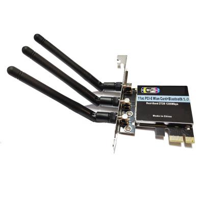 China Dual Band Wifi1200+BT5.0 2.4G&5G 1200M PCIE wireless wifi card and BT 5.0 wireless adapter for sale