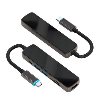 China Laptop Expend 6 Ports In 1 Type C Docking USB C Hub USB3.0 HD4K SD TF Card Reader for sale