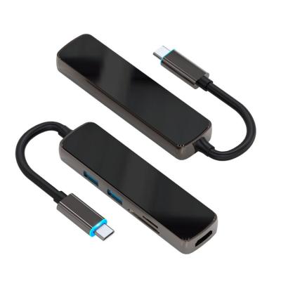 China Laptop Expend 5 Ports In 1 Type C Docking USB C Hub USB3.0 HD4K SD TF Card Reader for sale