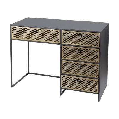 China Contemporary Industrial Desk Home Office Computer Table Metal With 4 Drawers For Students for sale