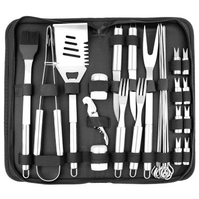 China Hot Selling Welded 30 Piece Stainless Steel Barbecue Tool Kit With Carry Case for sale