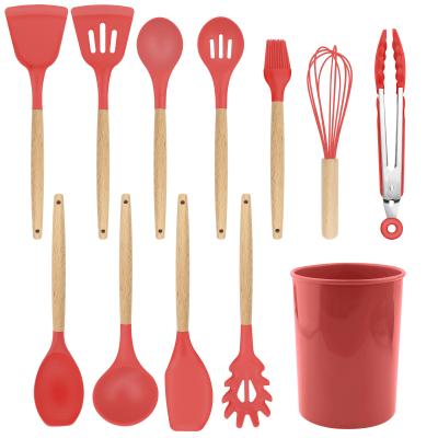 China Amazon Sustainable Hot Sale 12pcs Silicone Cooking Kitchen Utensil Set for sale