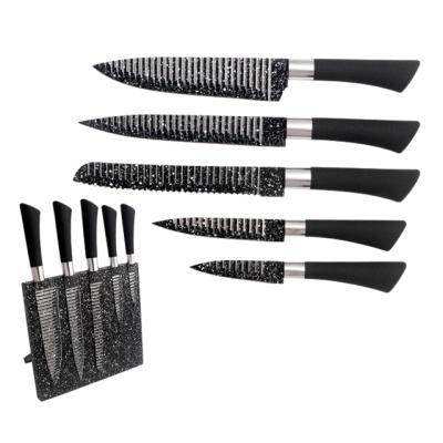 China Latest Five Star Design Snowflake Paint Stainless Steel Disposable Kitchen Knife Set for sale